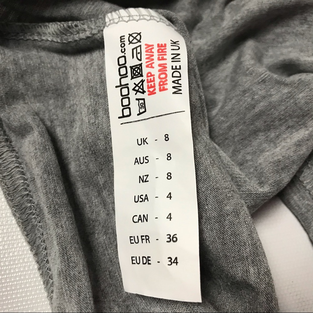 Boohoo Tall Sofia Basic Cropped Bandeau Gray 4 - Picture 5 of 7
